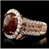 Image 2 : 14K Gold 2.31ct Opal & 1.77ct Fancy Diamond Ring