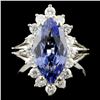 Image 1 : 14K Gold 2.71ct Tanzanite & 0.67ctw Diamond Ring