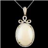 Image 2 : 14K Gold 34.45ct Opal & 1.55ctw Diamond Pendant