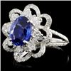 Image 2 : 18K W Gold 2.00ct Sapphire & 0.98ct Diamond Ring