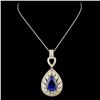 Image 2 : 18K Gold 8.67ct Tanzanite & 1.70ctw Diamond Pendan