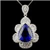 Image 1 : 18K White Gold 12.07ct Tanzanite & 2.56ctw Diamond