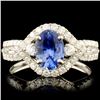 Image 1 : 18K Gold 1.04ct Sapphire & 0.45ctw Diamond Ring