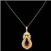 Image 2 : 14K Gold 14.50ct Citrine & 1.67ctw Diamond Pendant