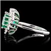 Image 3 : 18K W Gold 2.80ct Emerald & 1.00ctw Diamond Ring