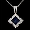 Image 2 : 18K Two Tone 0.91ct Sapphire & 0.25ct Diamond Pend