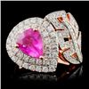 Image 1 : 18K Rose Gold 1.93ct Sapphire & 0.98ct Diamond Rin