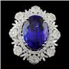 Image 1 : 18K White Gold 23.15ct Tanzanite & 4.74ct Diamond