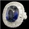 Image 2 : 18K Gold 21.41ct Sapphire & 5.93ctw Diamond Ring