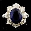 Image 1 : 14K Gold 4.32ct Sapphire & 2.05ctw Diamond Ring