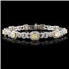 Image 1 : 18K White Gold 5.66ctw Fancy Color Diamond Bracele