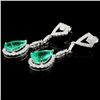 Image 2 : 18K Gold 6.25ctw Emerald & 1.15ctw Diamond Earring