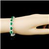 Image 3 : 14K Gold 17.53ct Emerald & 3.60ct Diamond Bracelet