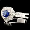 Image 2 : 18K Gold 0.66ct Sapphire & 0.45ctw Diamond Ring