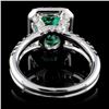 Image 3 : 18K White Gold 2.74ct Emerald & 1.08ct Diamond Rin