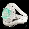 Image 2 : 18K Gold 3.87ct Emerald & 2.13ctw Diamond Ring