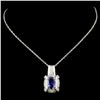 Image 2 : 14K Gold 2.31ct Sapphire & 0.63ctw Diamond Pendant