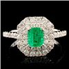Image 1 : 18K Gold 0.62ct Emerald & 0.79ctw Diamond Ring