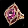 Image 2 : 18K Rose Gold 3.00ct Sapphire & 0.82ct Diamond Rin