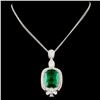 Image 2 : 18K Gold 21.83ct Emerald & 4.44ctw Diamond Pendant