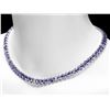 Image 3 : 14k Gold 55.00ct Tanzanite & 1.35ct Diamond Neckl