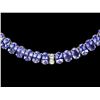 Image 4 : 14k Gold 55.00ct Tanzanite & 1.35ct Diamond Neckl