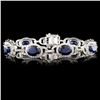 Image 1 : 14K Gold 12.65ctw Sapphire & 2.65ctw Diamond Brace