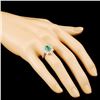 Image 3 : 14K Gold 0.69ct Emerald & 0.66ctw Diamond Ring