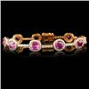 Image 1 : 18k Gold 13.16ct Pink Sapphire & 3.10ctw Diamond B
