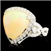 Image 2 : 18K Gold 6.63ct Opal & 1.22ctw Diamond Ring
