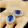 Image 2 : 18K Gold 17.46ct Tanzanite & 3.89ctw Diamond Earri