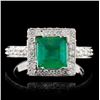 Image 1 : 14K White Gold 1.35ct Emerald & 1.64ct Diamond Rin