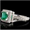 Image 2 : 14K White Gold 1.35ct Emerald & 1.64ct Diamond Rin