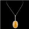 Image 2 : 18K Gold 24.45ct Opal & 1.25ctw Diamond Pendant