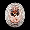 Image 1 : 14K Rose Gold 9.97ct Morganite & 1.79ct Diamond Ri