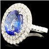 Image 2 : 18K Gold 6.31ct Tanzanite & 1.26ctw Diamond Ring