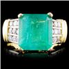 Image 1 : 18K Gold 4.65ct Emerald & 0.63ct Diamond Ring