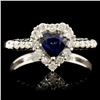 Image 1 : 18K Gold 0.67ct Sapphire & 0.34ctw Diamond Ring