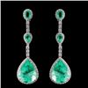 Image 1 : 18K White Gold 26.82ct Emerald & 2.33ct Diamond Ea