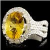 Image 2 : 14K Gold 3.49ct Beryl & 1.35ctw Diamond Ring