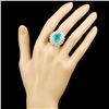 Image 4 : 18K Gold 7.94ct Paraiba & 2.83ctw Diamond Ring