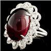 Image 2 : 18K Gold 25.37ct Rubellite & 1.60ctw Diamond Ring