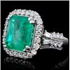 Image 3 : 18K Gold 6.67ct Emerald & 1.35ct Diamond Ring
