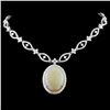 Image 2 : 18K White Gold 17.25ct Opal & 10.73ct Diamond Neck
