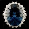 Image 1 : 14K Gold 11.50ct Topaz & 1.65ctw Diamond Ring
