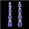 `14k Gold 7.00ct Tanzanite & 0.50ct Diamond Earrin