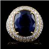 Image 1 : 18K Yellow Gold 7.60ct Sapphire & 3.08ct Diamond R