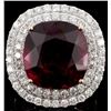 Image 1 : 18K Gold 18.74ct Tourmaline & 2.37ct Diamond Ring