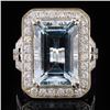 Image 1 : 14K White Gold 7.64ct Aquamarine & 1.25ctw Diamond