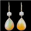 Image 1 : 18K Gold 18.53ct Opal & 0.95ct Diamond Earrings
